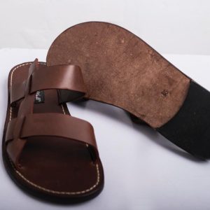Dark Brown Male Double Strap sandals