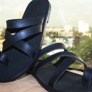 Male Black Multi-Strap Sandals