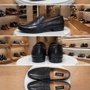 Black leather loafers. Shop now and elevate your footwear collection today