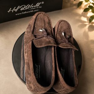 Men's Premium Brown Suede Tassel Loafers. Luxury Slip-On Shoes
