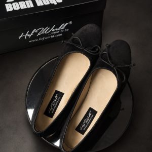 Women's Premium Black Suede Ballet Flat | Comfortable Slip-On Shoes