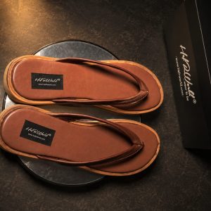 Unisex Premium Brown Leather Slippers |Comfortable Everyday Footwear