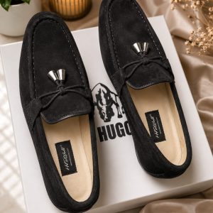 Premium Black Suede Loafers for Men | Classic Slip-On Shoes