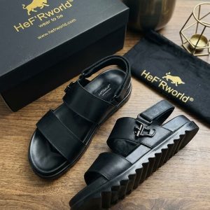 Men’s Black Leather Sandals